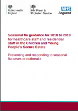 Seasonal flu guidance for 2018 to 2019 for healthcare staff and residential staff in the Children and Young People’s Secure Estate: Preventing and responding to seasonal flu cases or outbreaks - Public Health England
